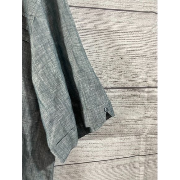 Havanera - Men's Blue/Grey Short Sleeve Button Down Cuban Style Shirt - Size XXL - Picture 2 of 7